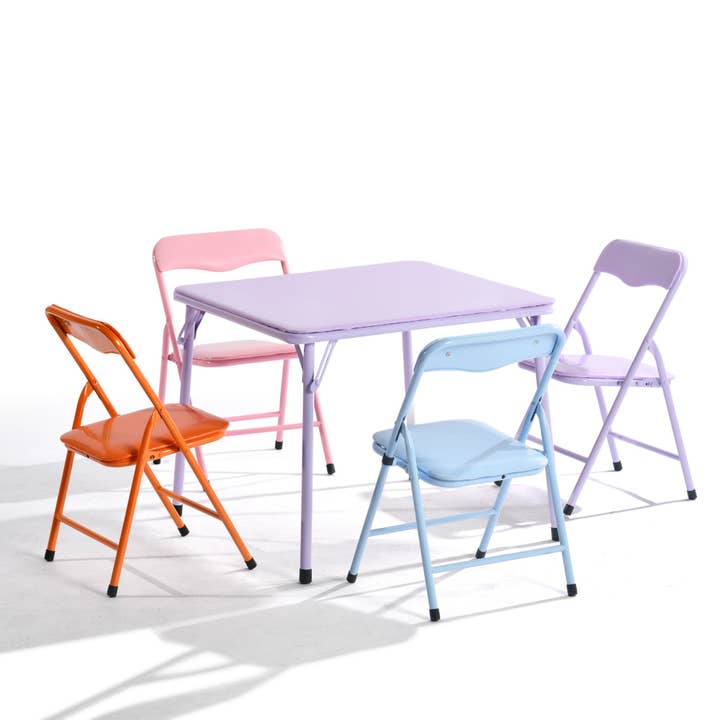 HOMYCASA DESIGN INC - Wholesale Chair - Kids - Page Multicolor Kids Folding Table and Chair Set, Set of 3 or 5