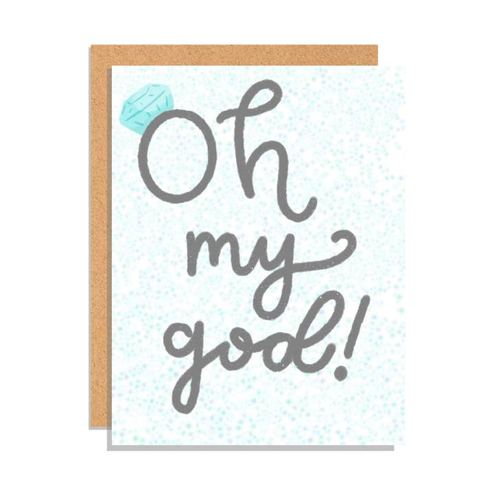 Oh my god! Engagement/Wedding Greeting Card for wholesale by Paper Rings Press