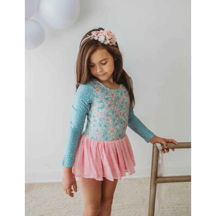 Farrah Leotard - Rozenwater Bloesem (Lange Mouw) voor wholesale door Cheeky Plum