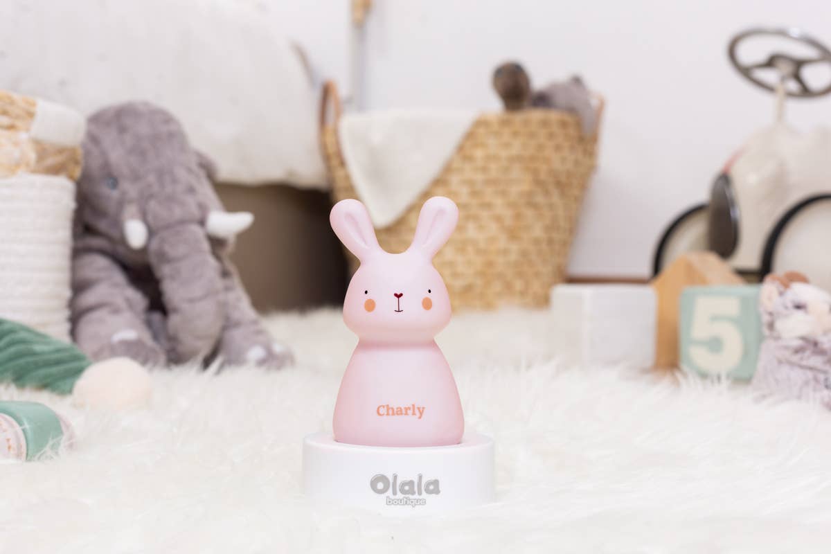 Charly Rabbit LED Night Light - Induction Charging - Pink for wholesale by Olala Boutique