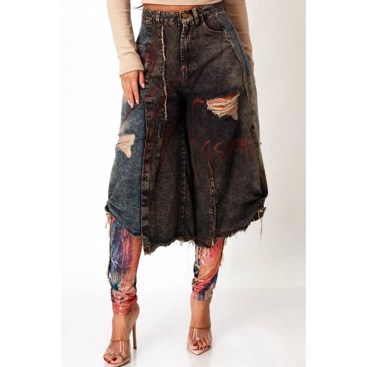 URBAN ANARCHY LAYERED JEANS for wholesale by Esmeray Clothing