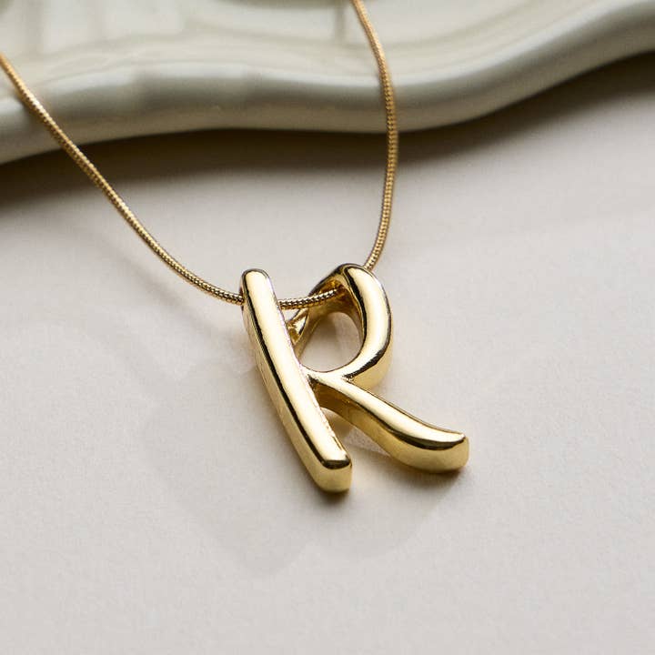 Frem - Wholesale Pendant/Charm Necklace - A Set of 16 Letters Gold Dipped Necklace – Gold & Silver Alphabet Charm Jewelry40
