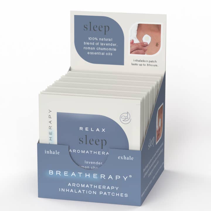 Breatherapy - Wholesale Aromatherapy Inhaler - SLEEP Slumber Aromatherapy Inhalation Patches POS box