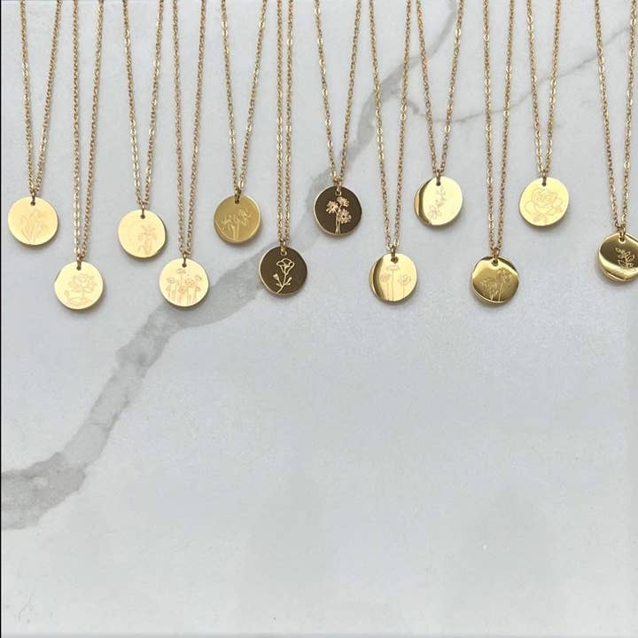 Birth Flower Jewery for wholesale by Stirling Thyme