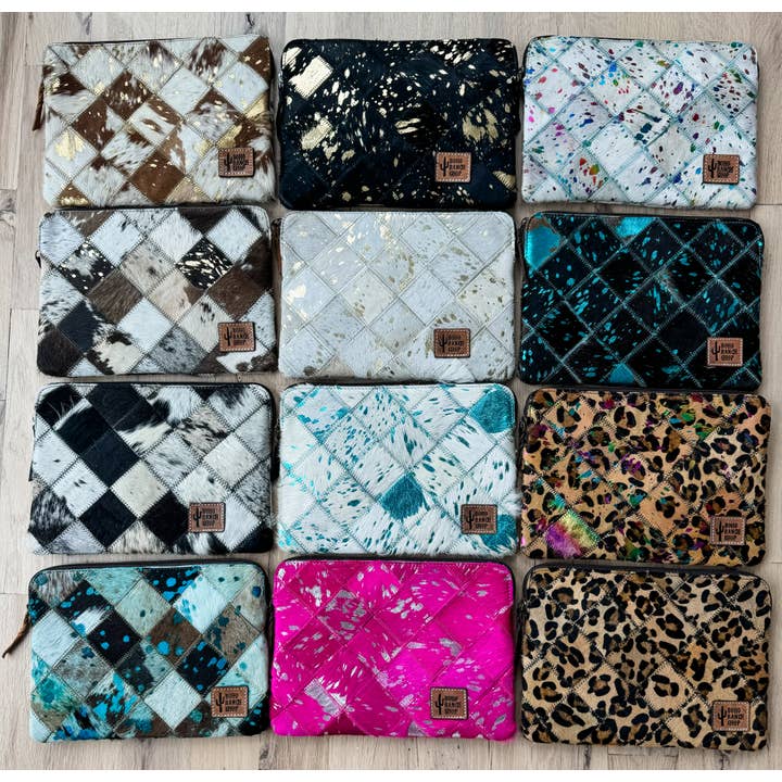 Boho Ranch Shop - Wholesale Laptop/Tablet Case - Women's - Cowhide Laptop Computer tech Sleeve Pouch Case9