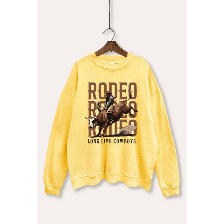 RODEO LANG LEVEN COWBOYS MINERAL WASH GRAFISCHE SWEATSHIRT voor wholesale door STARCHIS