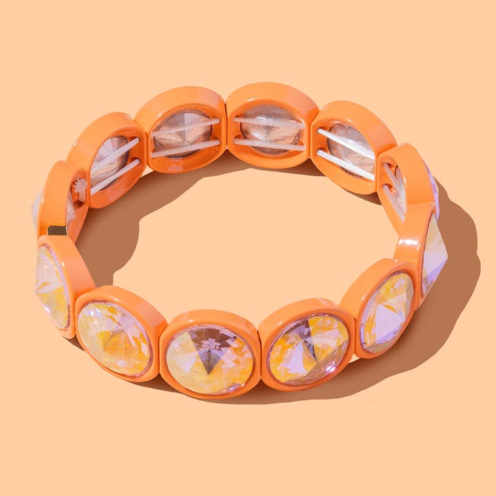 Taylor Elliott Designs - Wholesale Beaded Bracelet - Stretch Bracelet - Enamel w/ Large Stones - Elise