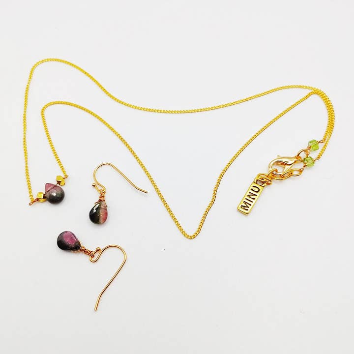 Tourmaline Gumdrop Solitaire Gift Set for wholesale by MINU Jewels