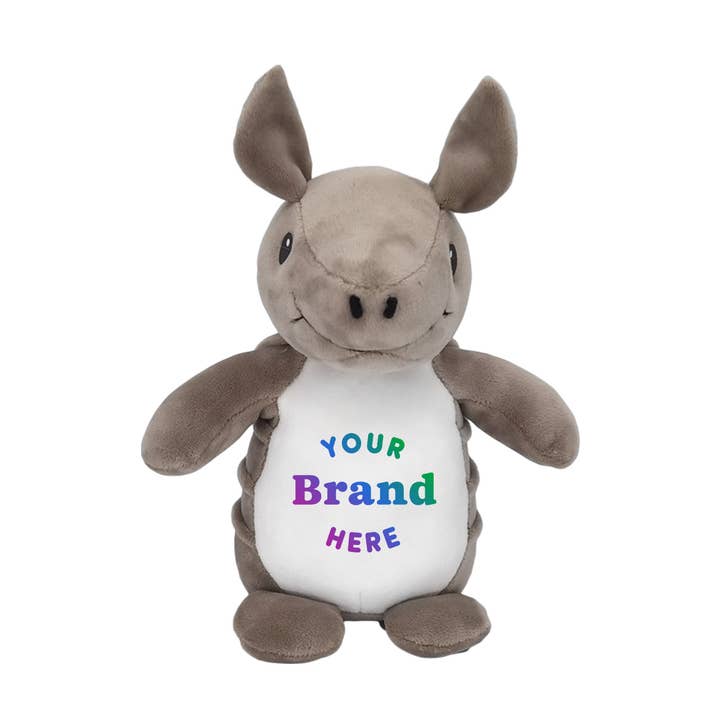 6" Customized Squishy Armadillo Plush Animal for wholesale by Plushology® by RGU