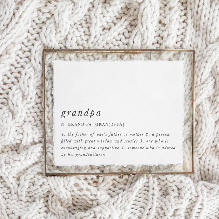 Grandpa Definition Calligraphy Print for wholesale by DWELL Home Shoppe