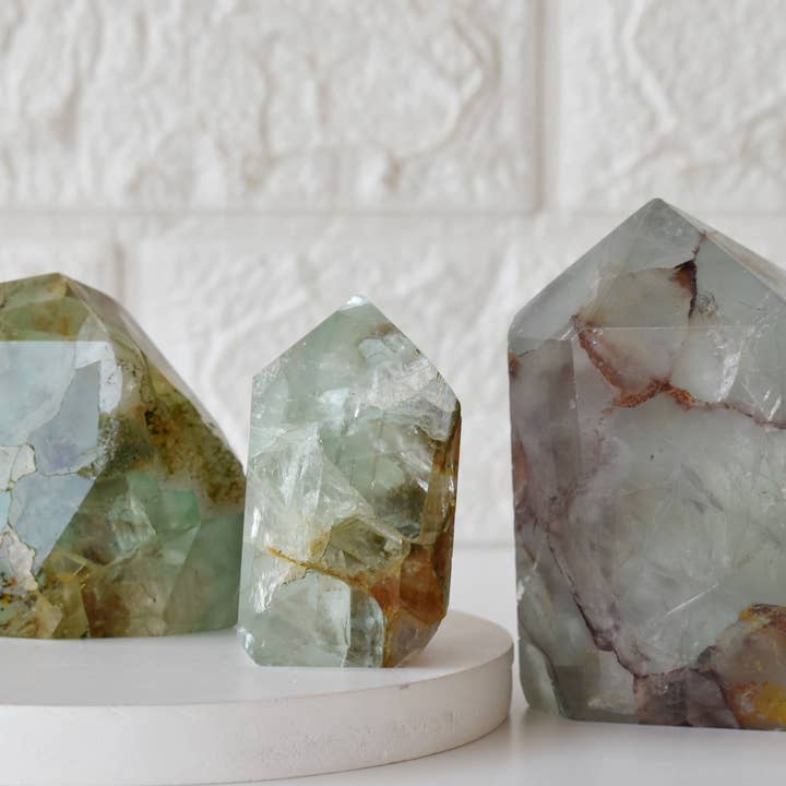 Soothing Crystals - Wholesale Spiritual Stone/Crystal - Natural Green Fluorite Points,Crystal Points Polished Points2
