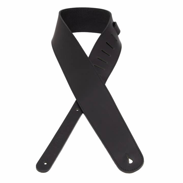 The Legend - Heavyweight Black Smooth Full Grain Leather Guitar Strap for wholesale by NAB LEATHER