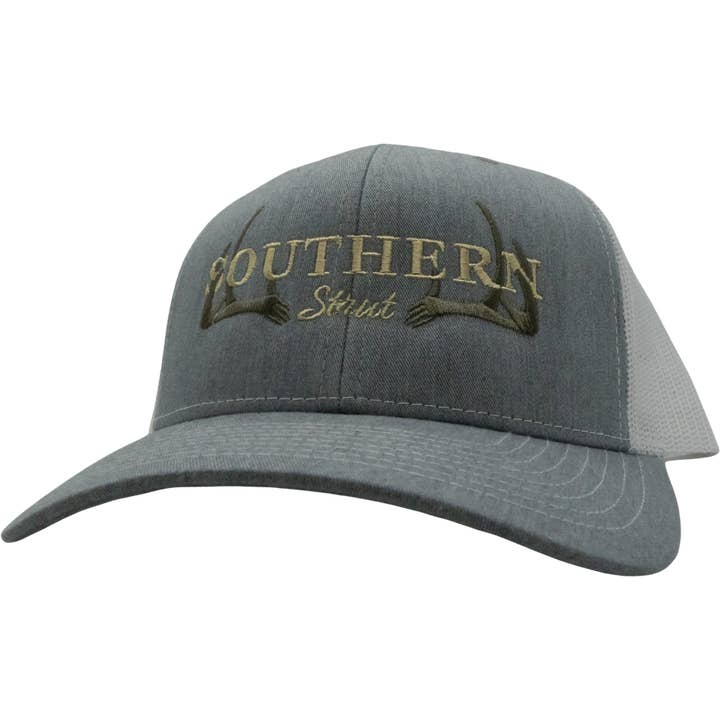 Southern Strut - Wholesale Trucker Hat - Unisex - Southern Antlers Embroidery Trucker Hat