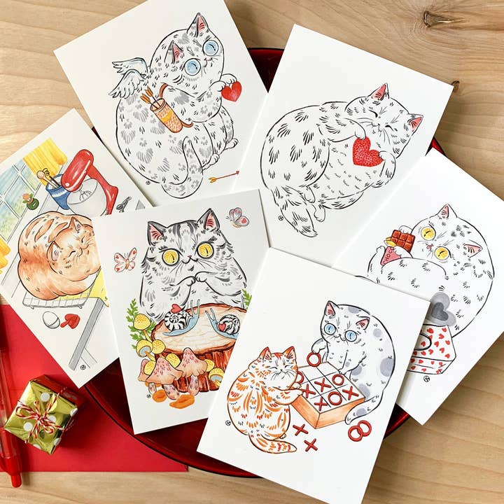 Paper Puffin - Venta al por mayor Tarjetas de San Valentín - Tarjeta de Cupido Linda2