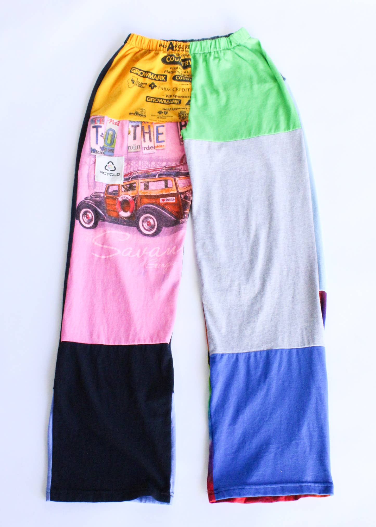 American Recycled Clothing - Wholesale Broek - Dames - Bundel grafische broekjes van vintage t-shirts met elastische taille10