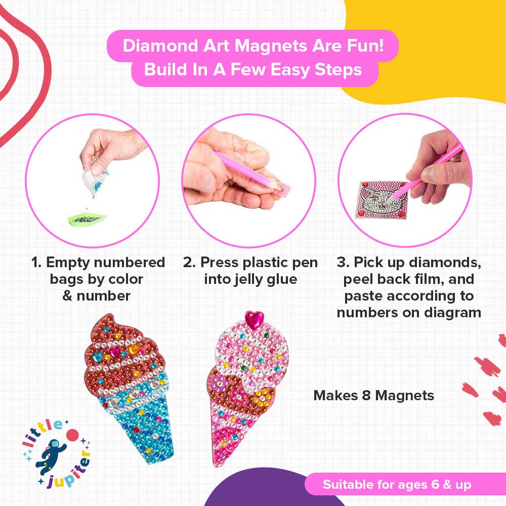 AYK Brand - Wholesale Magnet - Ice Cream Diamond Painting Magnets Set - 8Pcs2
