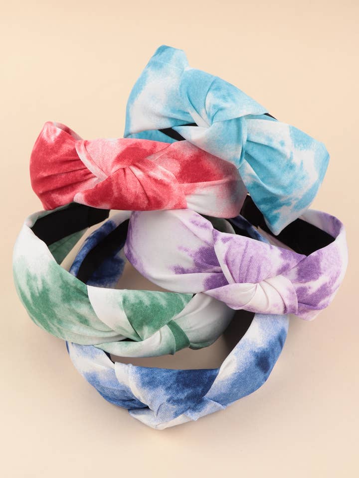 Tie Dye Knotted Headband Hair Accessories for wholesale by MYS Wholesale Inc