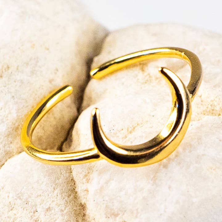 18K Vermeil delikat stabelbare Halvmåne Ring for engroshandel hos Brink and Forbes