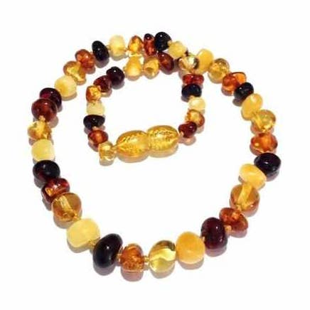 Adult Pebble Beach Polished Mixed Baltic Amber Anklet for wholesale by Love Amber x
