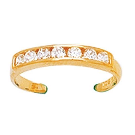 14K gult guld glänsande manschetten typ Fancy tå Ring med vita Cubic Zirconia för wholesale av The Diamond Deal