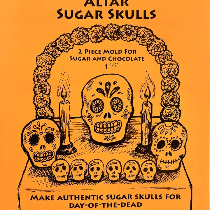 Mexican Sugar Skull - Wholesale Chocolate/Candy Mold - Altar Sugar Skull Mold - Small - 6 molds