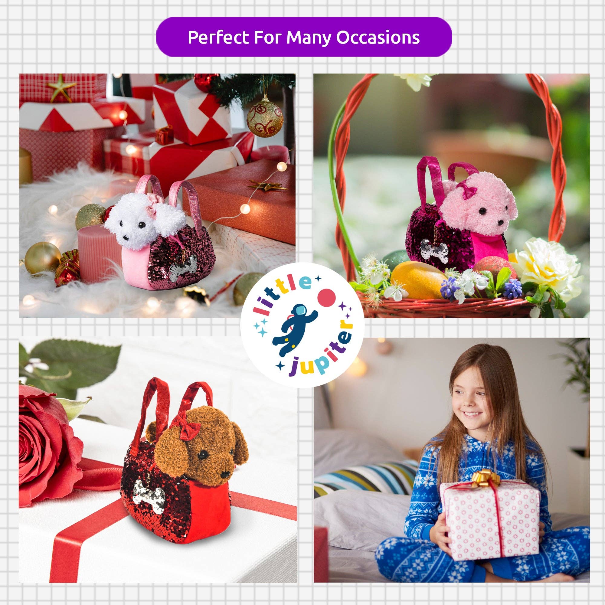 AYK Brand - Wholesale Stuffed/Plush Toy - Kids & Baby - Little Jupiter Pet Plush Set with Bag - Pink Labradoodle Dog5