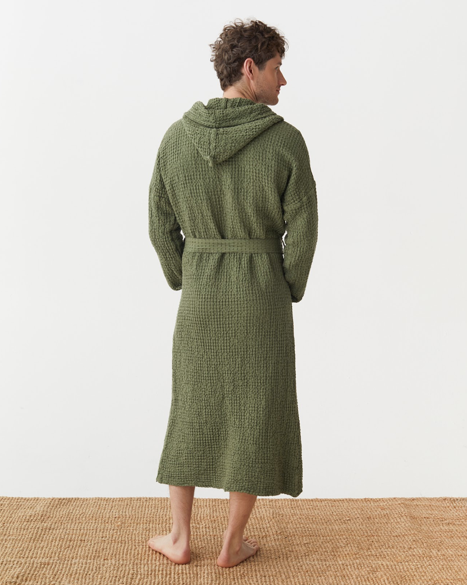 MagicLinen (We handle U.S. import procedures for you) – wholesale Morgonrock - Herr – Herrrock i våffelvävt linne i flera färger4