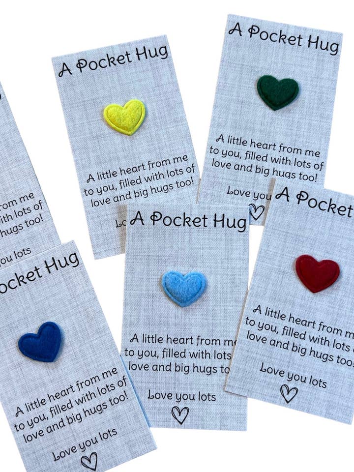 A Pocket Hug with Assorted Heart Colors for wholesale by Spruce & Hemlock