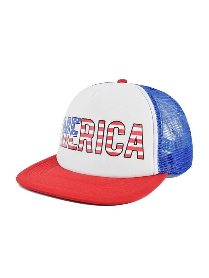 America Print Color Block Baseball Cap MOQ 3pcs DX038 for wholesale by UNISHE