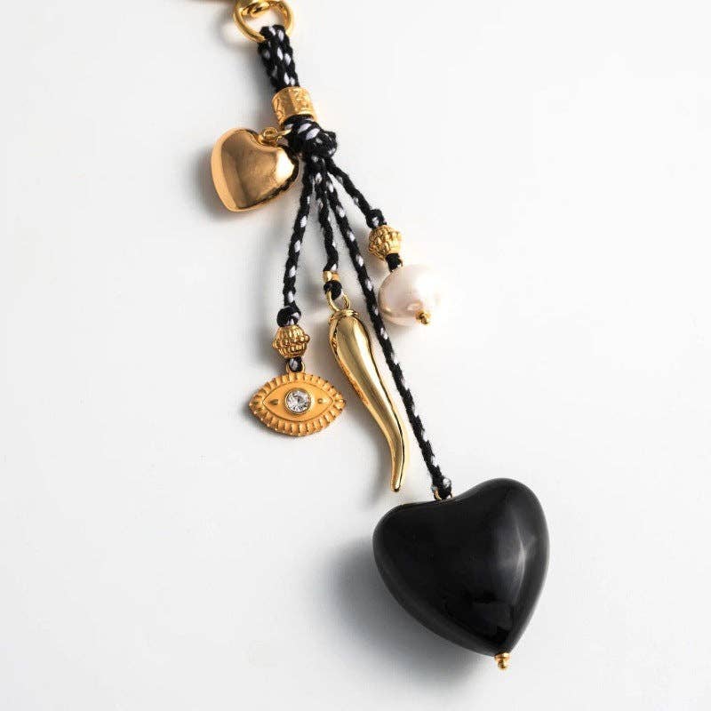 Dipped Shop – wholesale Keychain – Women's – Elegant Heart Pearl Keychain Bag Charm DP25C7873