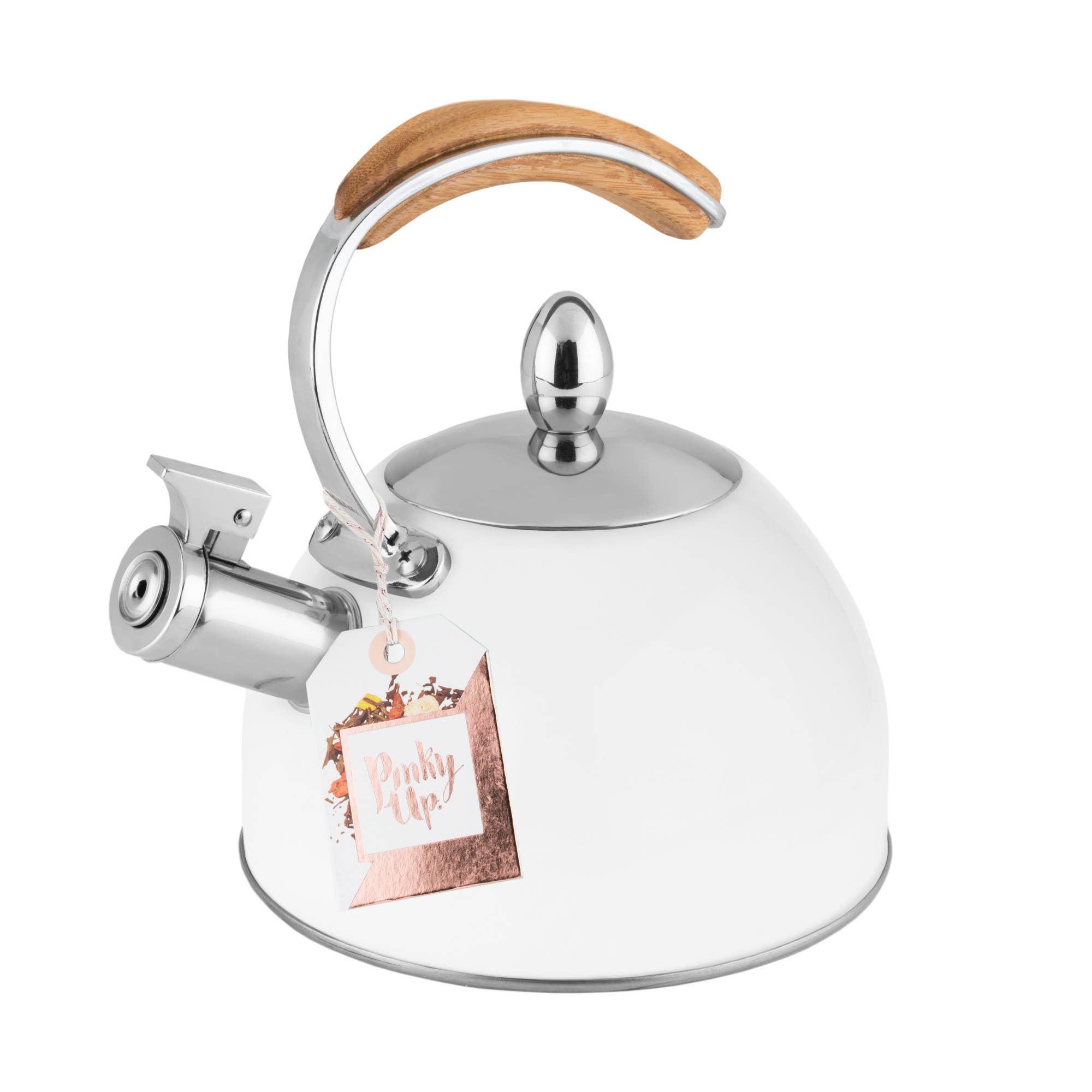 Pinky Up - Wholesale Tea Pot - Presley™ Classic Whistling Tea Kettle 70oz in White1