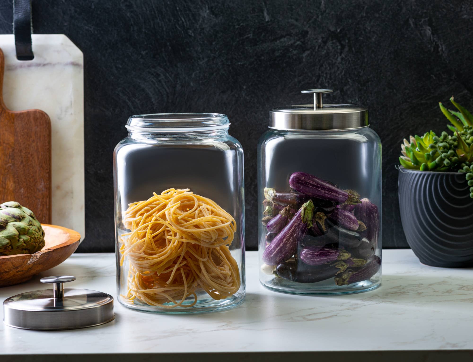 Kook - Wholesale Canister Set - Kook Glass Kitchen Canisters, 4 Qt, Set of 25