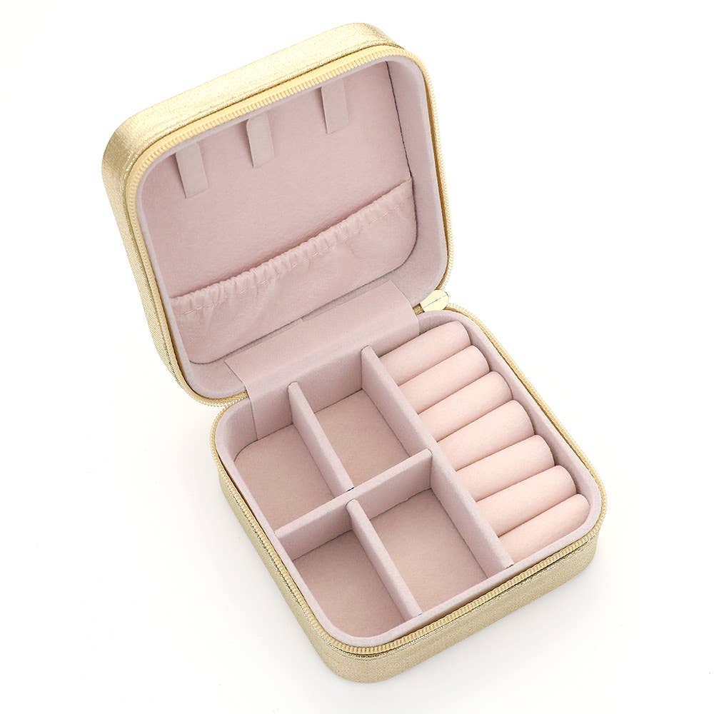 Sensibling Corp. - Wholesale Jewelry Box/Organizer - Bling Studded Square Travel Jewelry Organizer Box
1