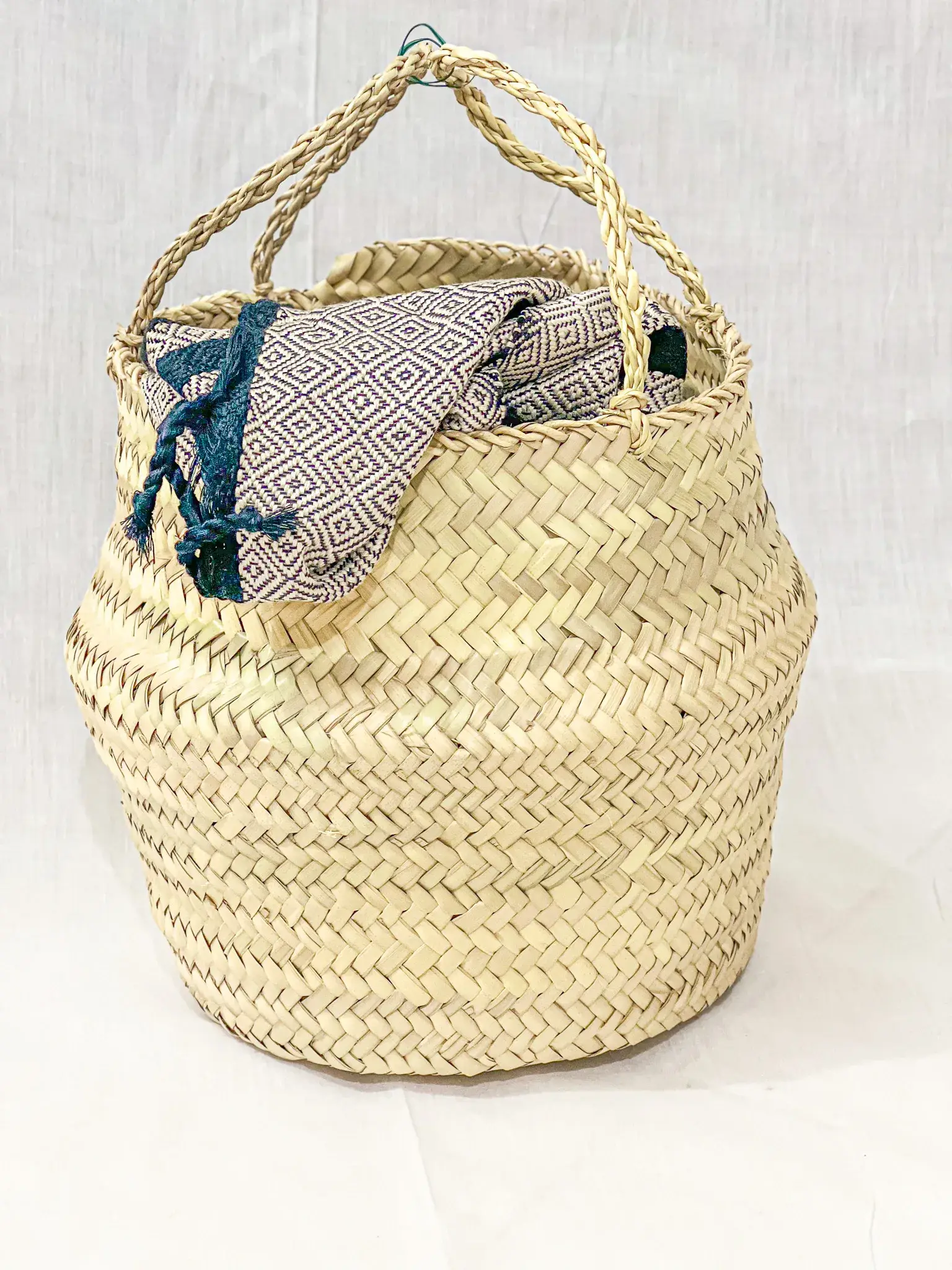 HandHappiness – Cesta por atacado – Cestos marroquinos de palha para roupa.3