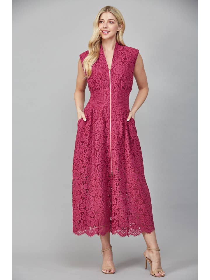 FATE - Wholesale Dress - Women's - FRONT ZIP CLOSURE SLVL LACE DRESS FD34114 10