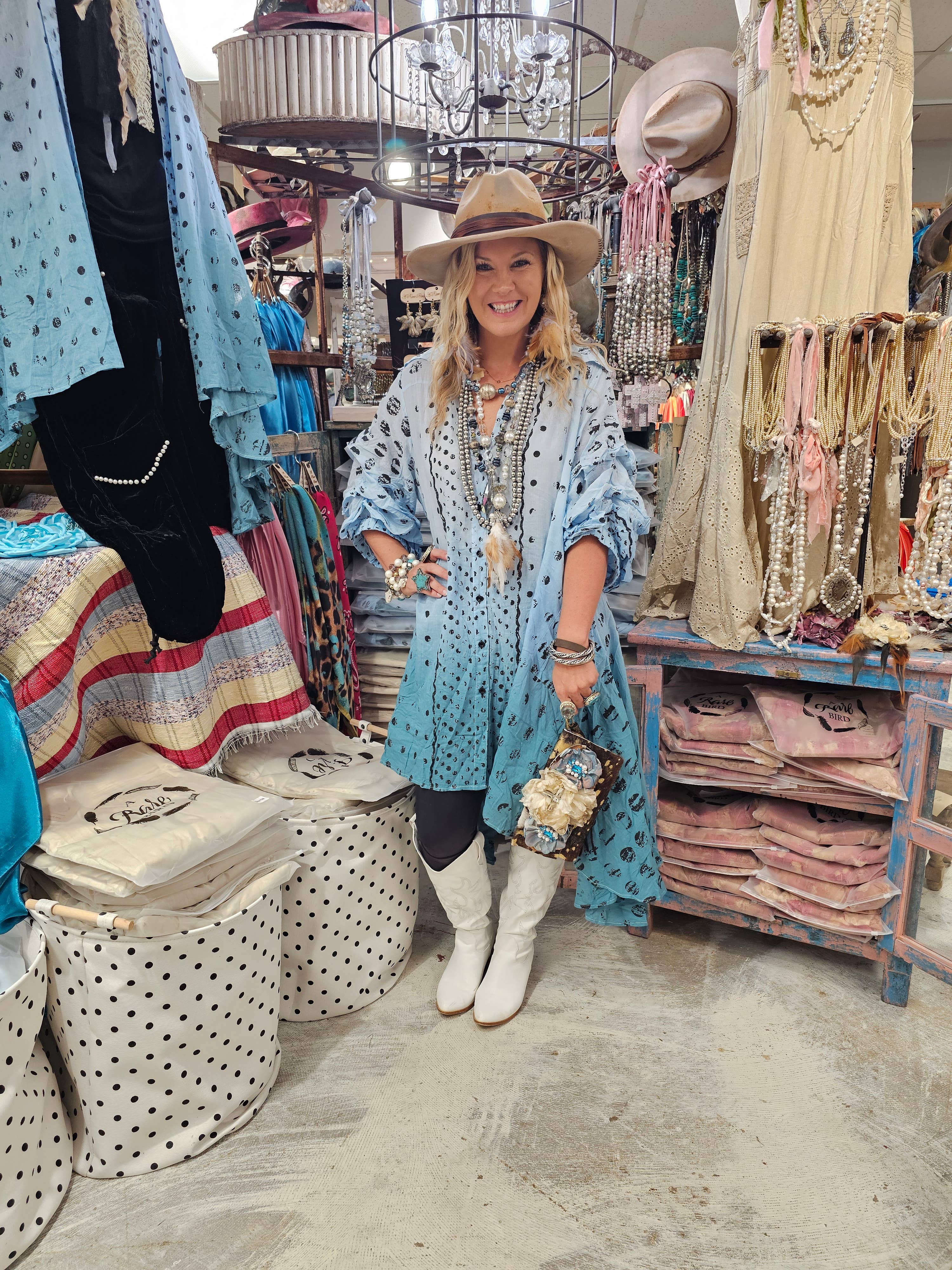 A Rare Bird Shop - Wholesale Jacket - Women's - Ombre Vintage Dot Duster