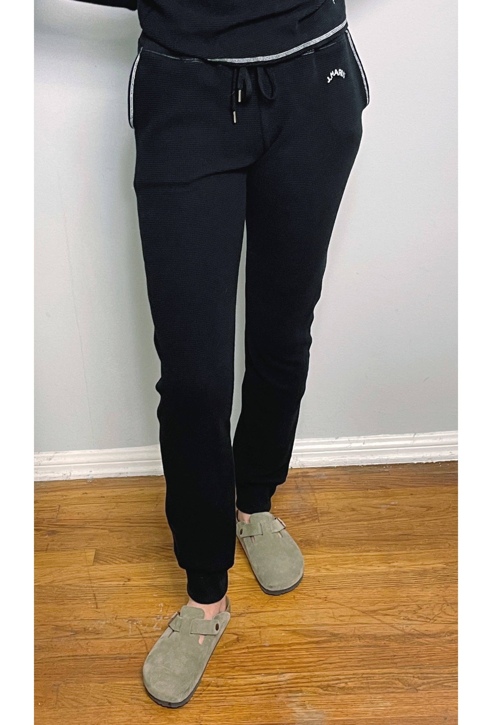 J. Marin Co. - Wholesale Lounge Sweatpants/Joggers - Women's - The Thermal Jogger - Essential Black2