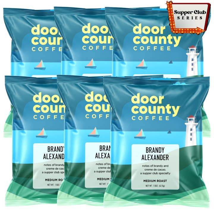 Brandy Alexander Flavored Coffee Medium Roast, 1.5oz, 6 pack for wholesale by Door County Coffee