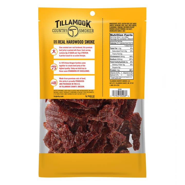 Tillamook Country Smoker - Wholesale Jerky - Zero Sugar Original Keto Friendly Beef Jerky1