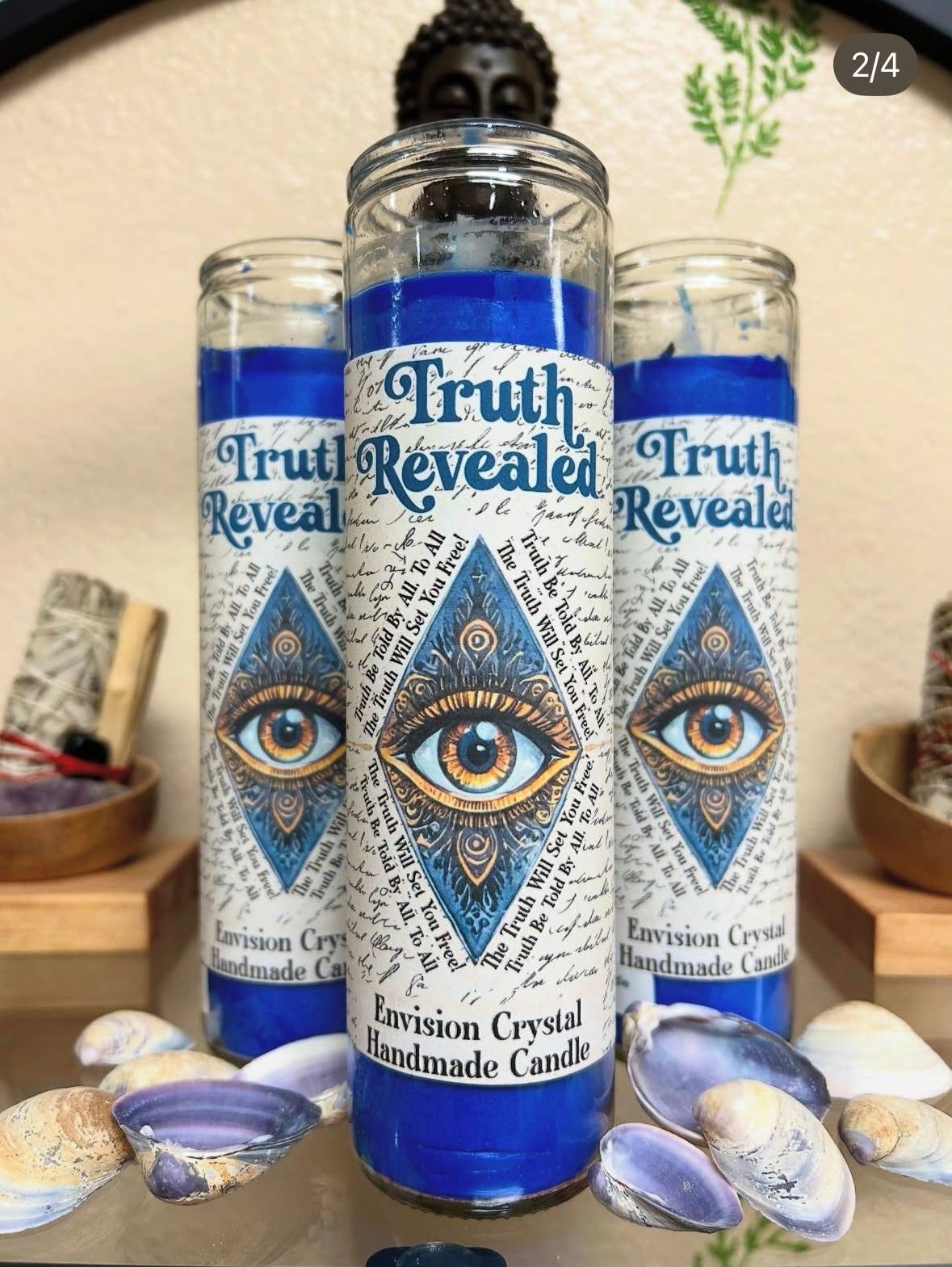 Envision Crystal - Wholesale Jar/filled candle - Truth Revealed 7 Day Candle - Scented and Blessed