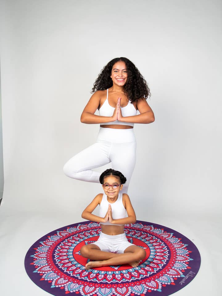 Mommy & Me Yoga Mat in Purple Mandala (Infant - 6 years old) for wholesale by Llamaste