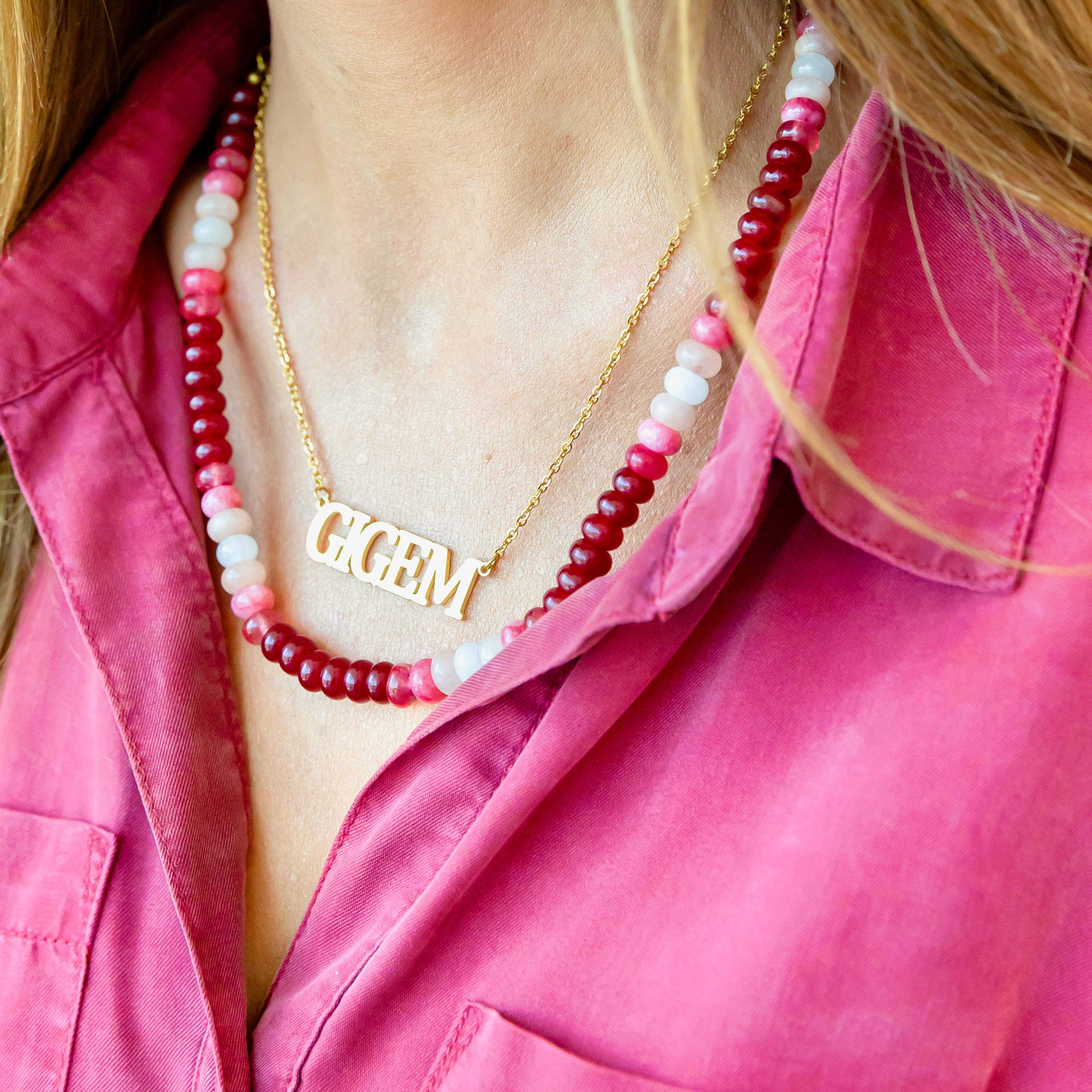 Golden Thread - Venta al por mayor Collares de cuentas/perlas - Collar de piedra preciosa granate Aggies3