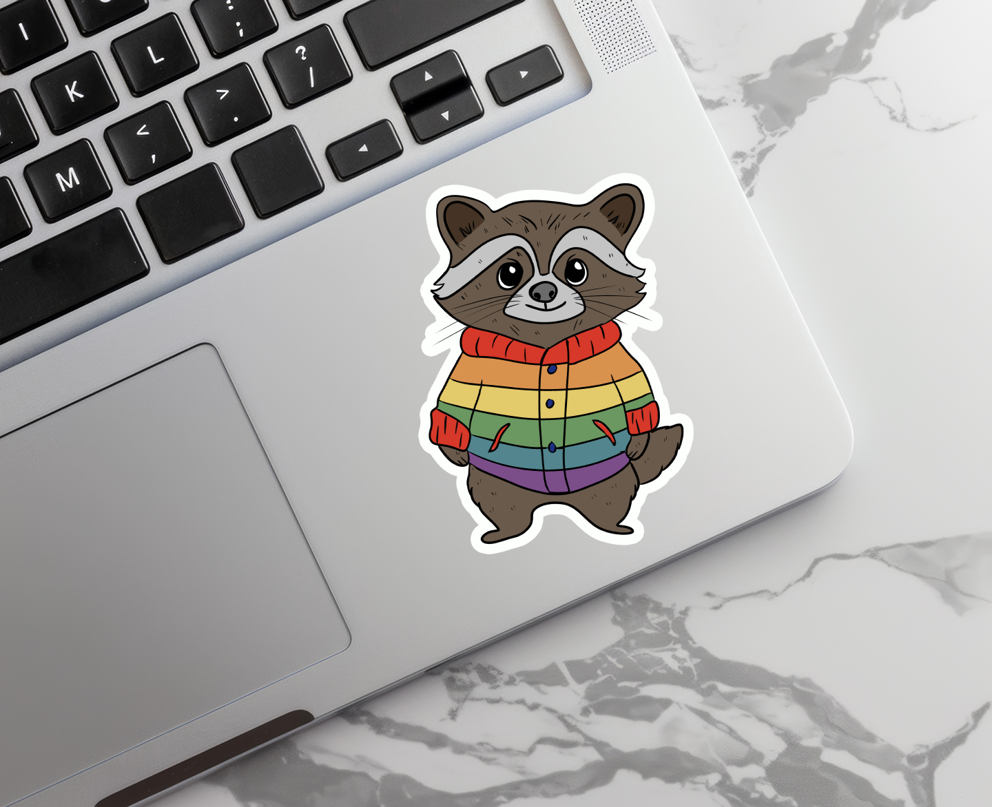 Rebel and Siren Stickers - Wholesale Sticker - Rainbow Raccoon | Animal | Pride | Waterproof Sticker | 3"8