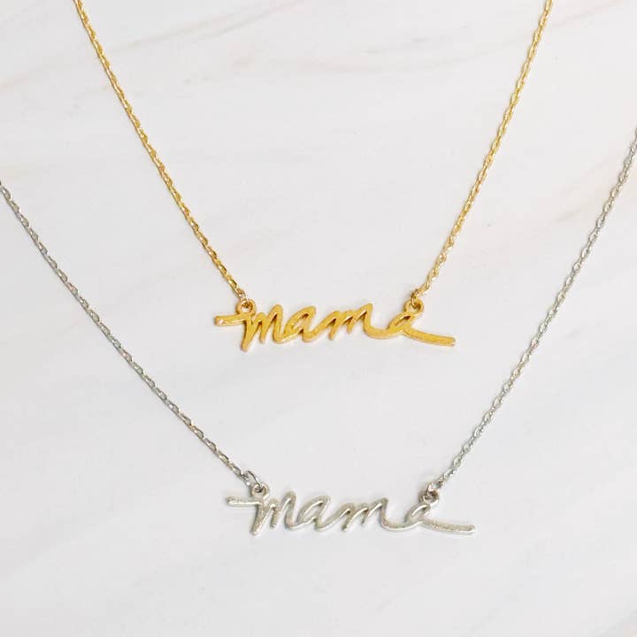 Ellison+Young - Wholesale Pendant/Charm Necklace - Mama Script Necklace