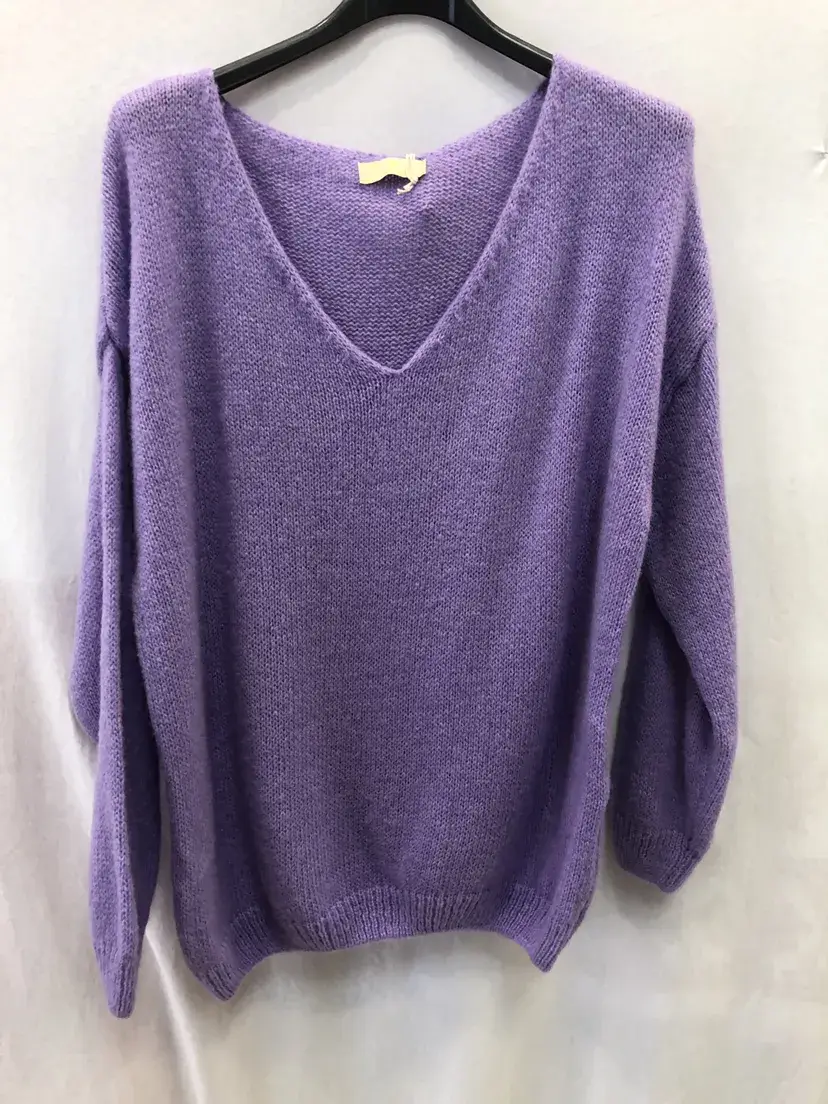 Mimi & Gogo - Vente Pull en maille – femme - Pull uni basique @20127_uni4