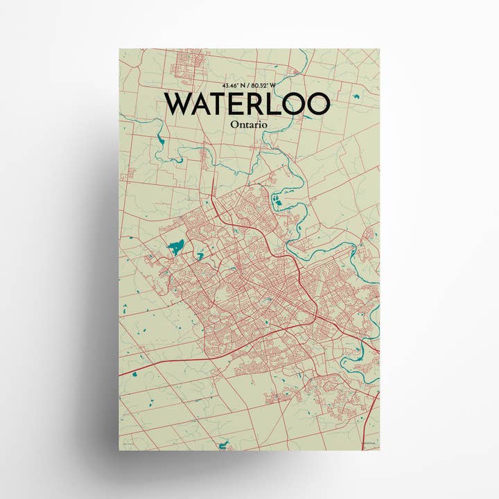 OurPoster.com - Wholesale Poster - Waterloo City Map Poster116