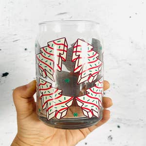 Christmas Tree Pattern Beer Can Glass