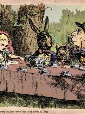 Alice in Wonderland Tea Party Vintage Art Print Poster 40x30cm for wholesale by On The Wall Art Ltd