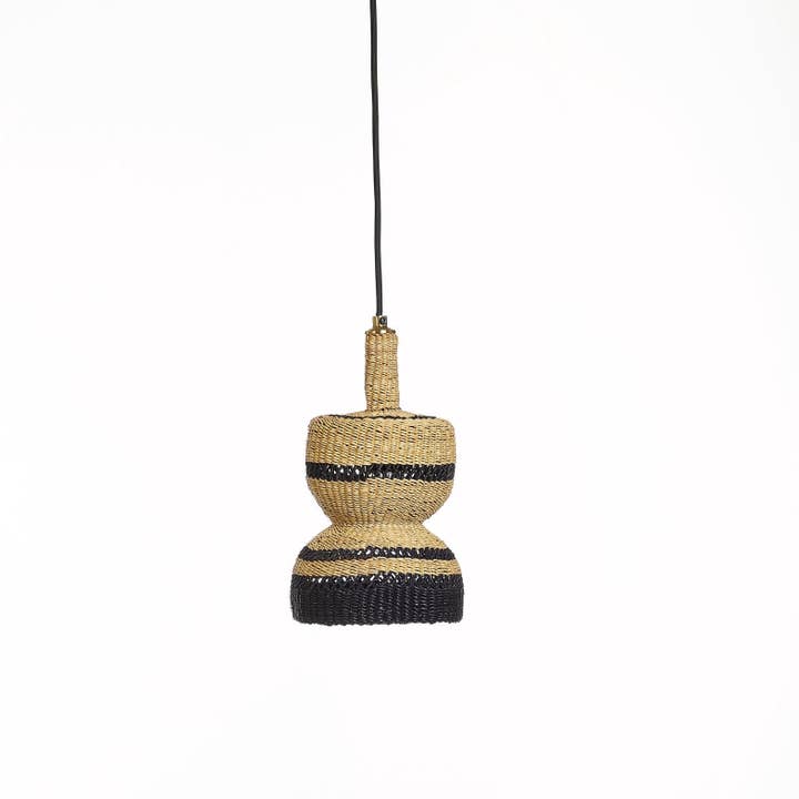 GOLDEN EDITIONS - Wholesale Chandelier/Hanging Light - Small curvaceous woven straw pendant lamp 2-TIER