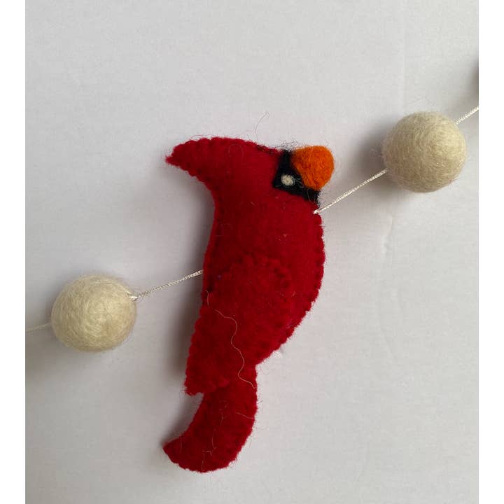 Ganesh Himal Trading – wholesale Bunting/garland – Felt Red Cardinal Bird Garland2